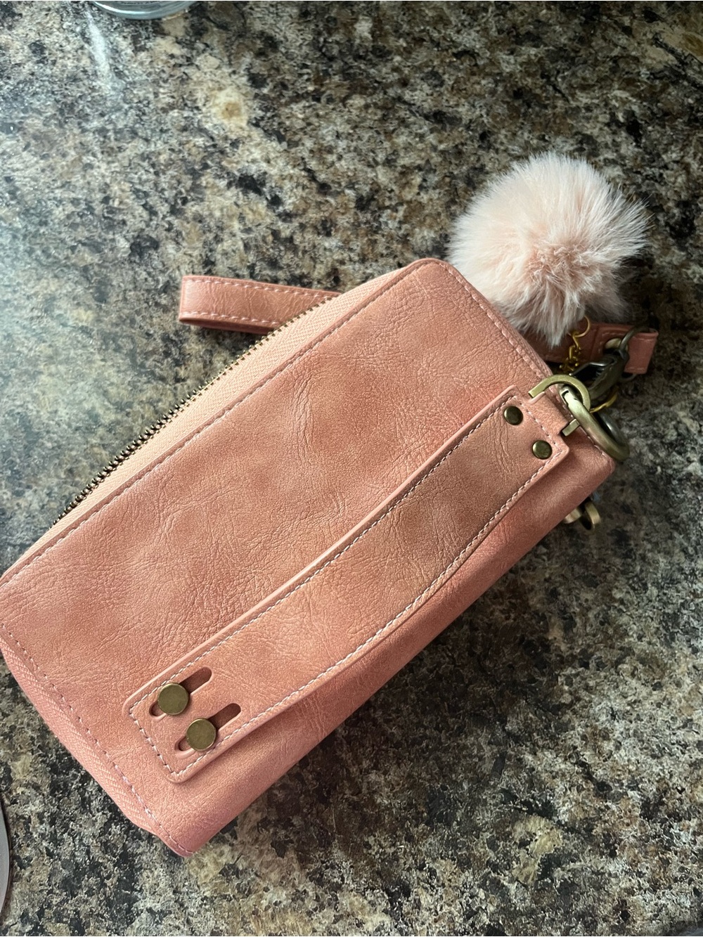 POL Peach Faux Leather Wallet Wristlet - Picture 3 of 4